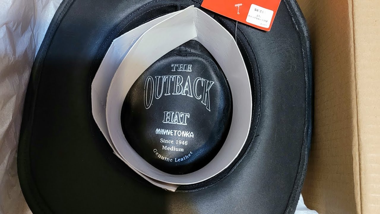 Minnetonka Outback Black Leather Hat Unboxing