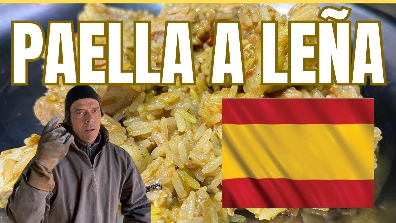 Paella VALENCIANA DE POLLO Y CERDO! A leña.Que VIVA ESPAÑA!!!