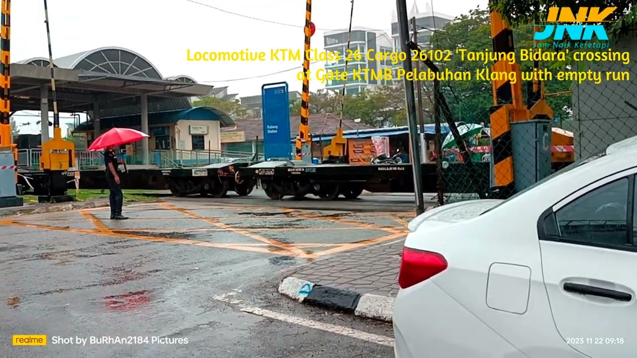 Locomotive KTM Cargo 26102 'Tanjung Bidara' crossing at Gate KTMB Pelabuhan Klang