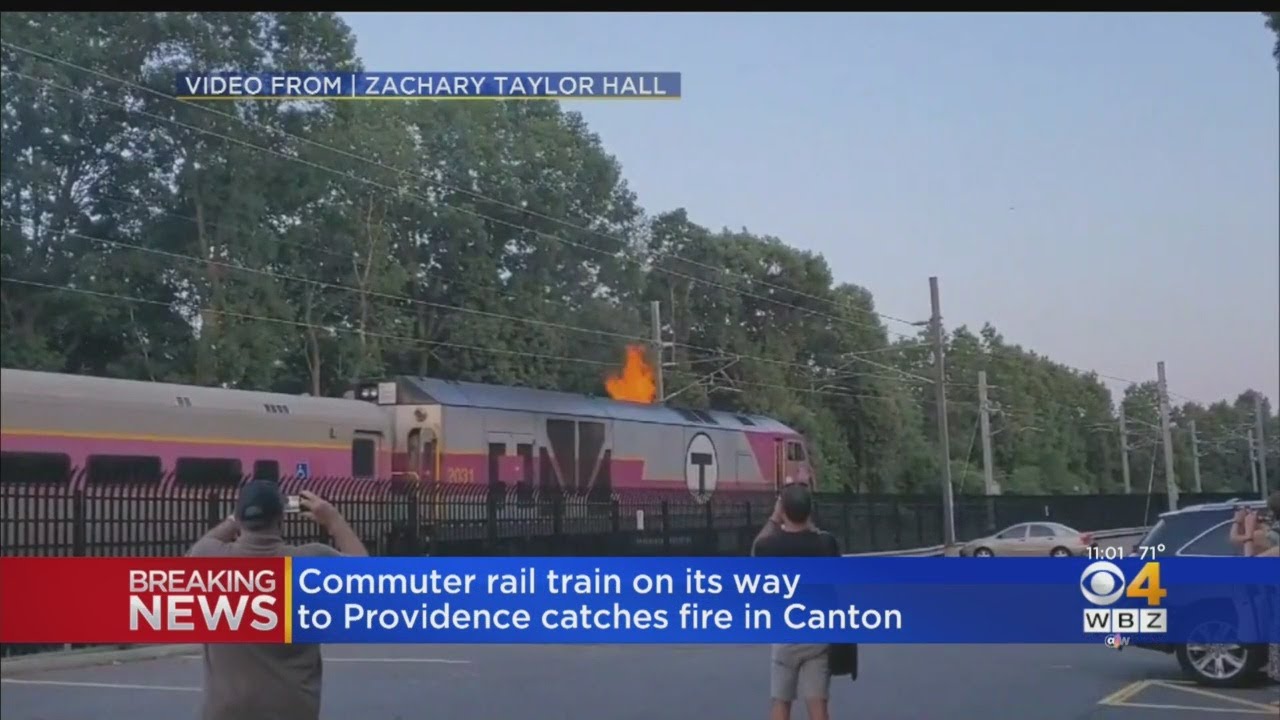 Commuter Rail Train Catches Fire In Canton