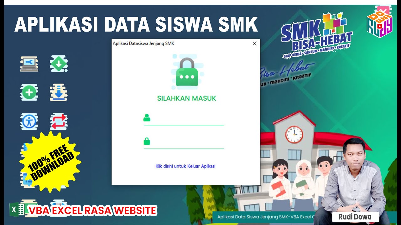 Aplikasi Data Siswa Jenjang SMK Update | Berbasis VBA Excel