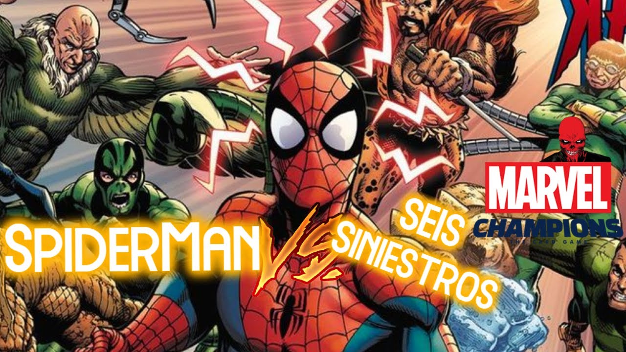 🤪Partidas RANDOM🤪 - SPIDERMAN vs 6 SINIESTROS - Spiderman Gris - Marvel Champions - JUEGO DE CARTAS