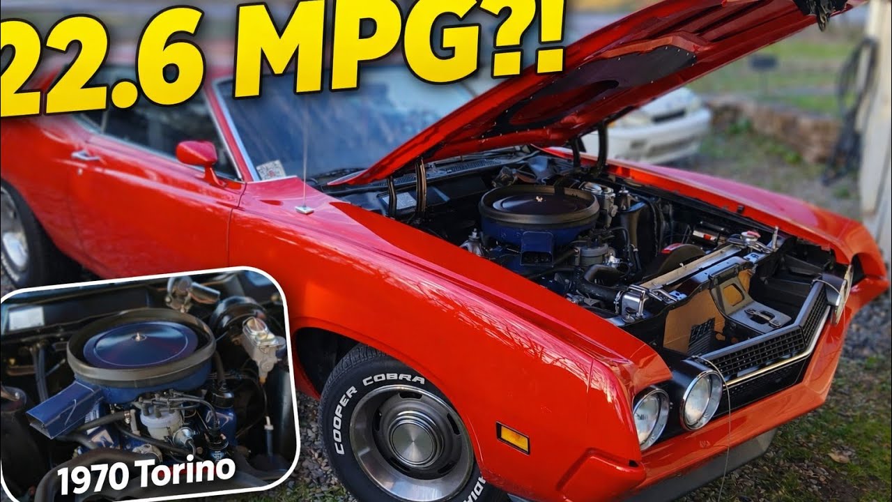 Расход топлива 22,6 миль на галлон (примерно 5,7 л/100 км) у Ford Torino 1970 года выпуска — благ...