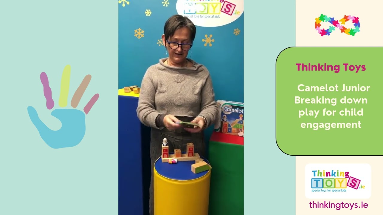 Camelot Junior Visual challenge Game with Blocks and Majestical Wooden Figures