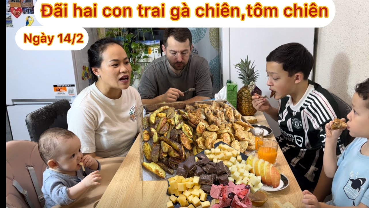 Mẹ Làm Món Gà Chiên,Tôm Chiên 🍟 Đãi Cả Nhà Ngày 14/2 Valentines 