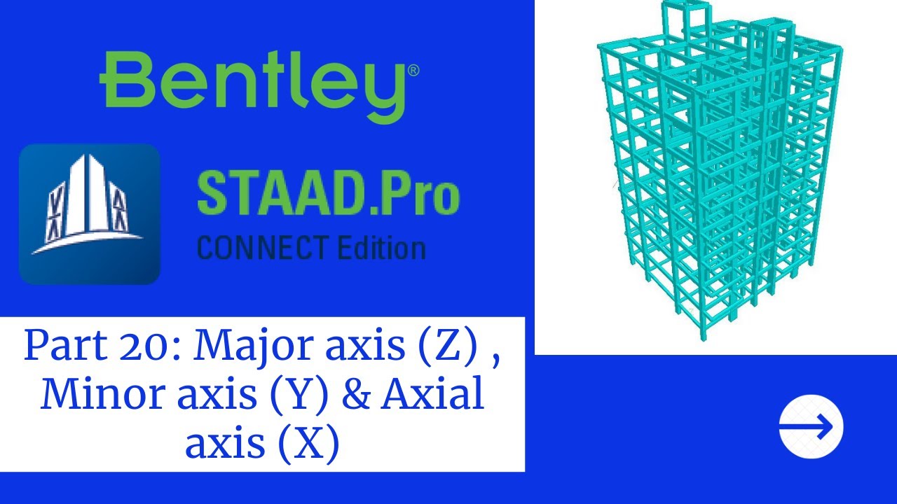 Учебные пособия STAADPro, часть 20: Главная ось (Z), малая ось (Y) и осевая ось (X) элемента
