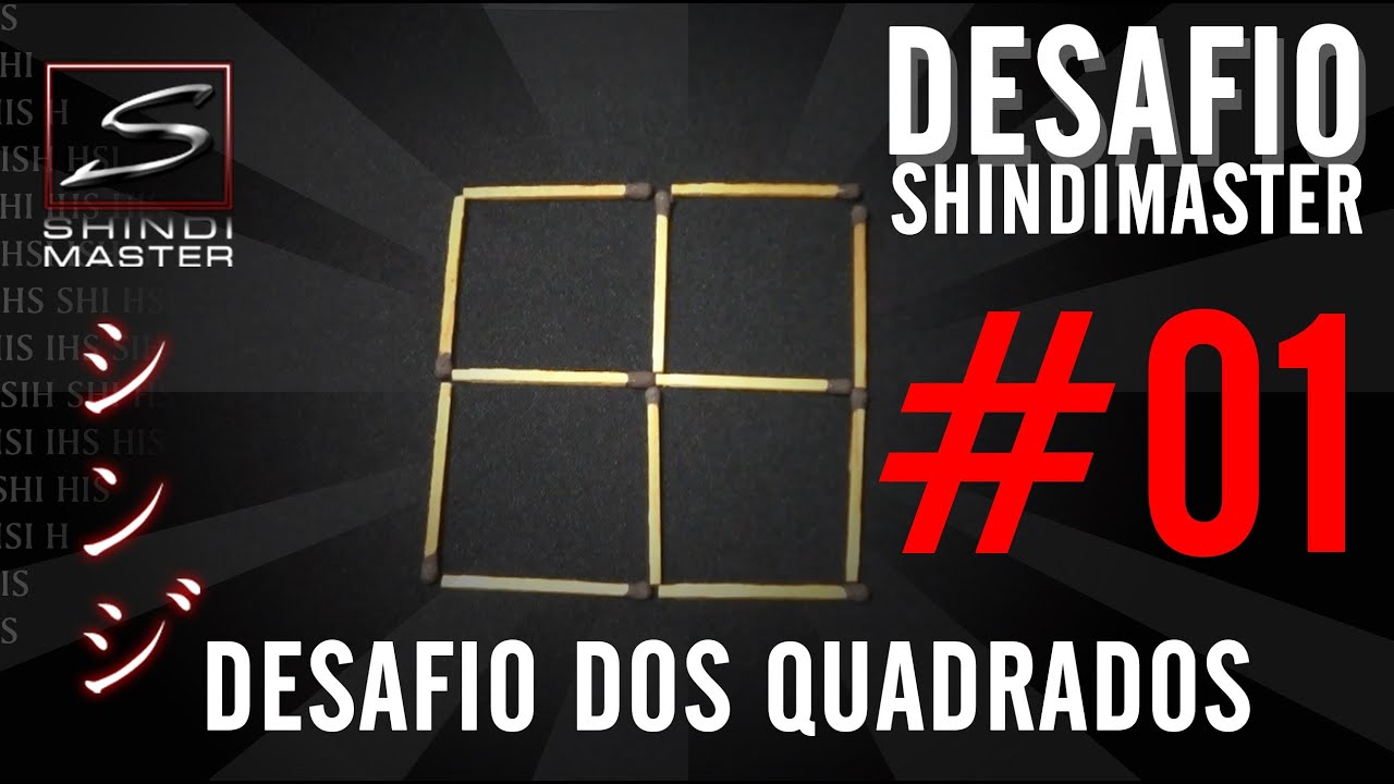 Desafio dos Quadrados I com palitos - toothpick challenge tutorial - SHINDIMASTER