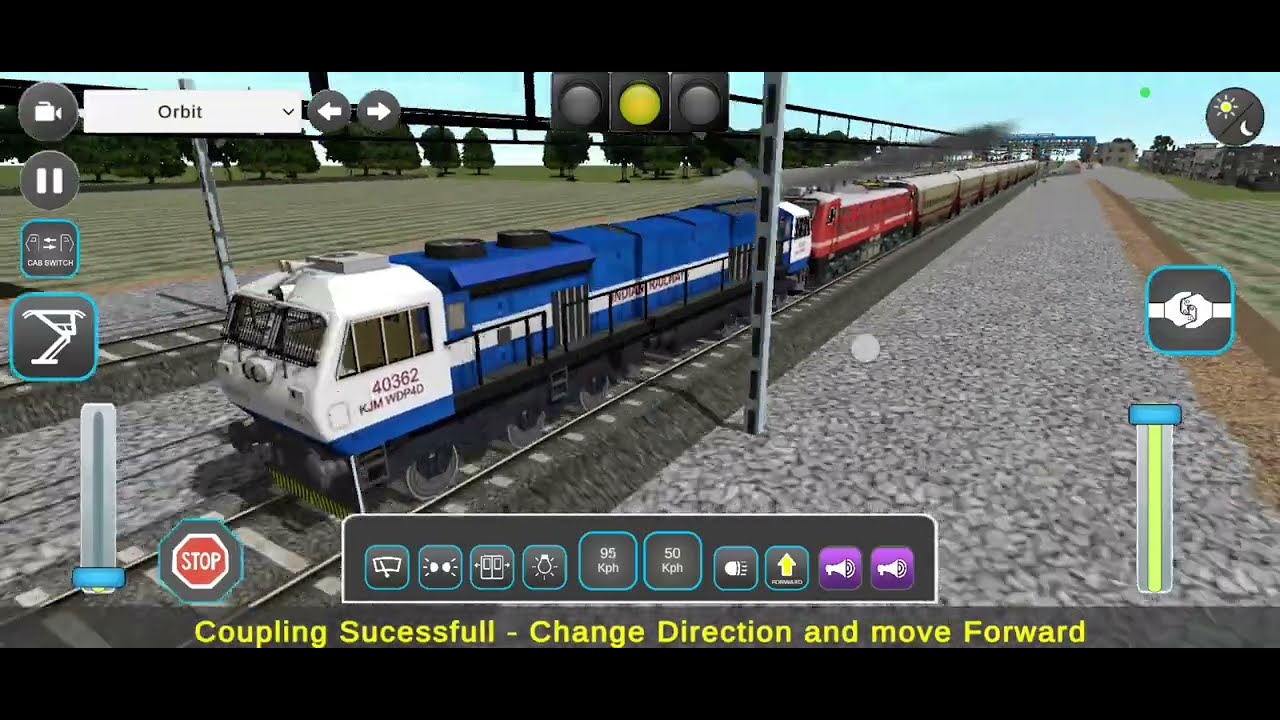 Engine failure locomotive taken by diesel locomotive nice indian train simulator game 🎮📲