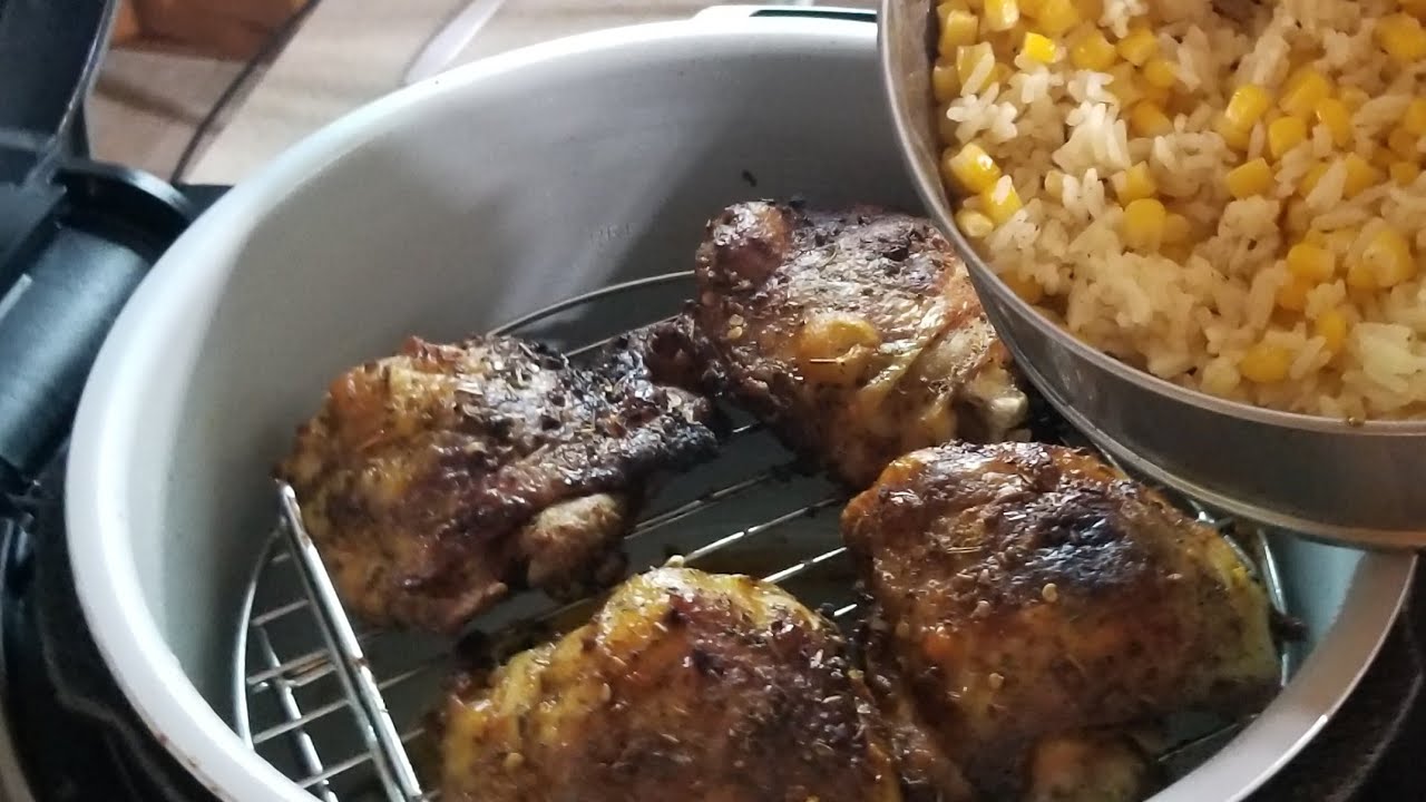 Ninja Foodi Kickn' Chicken Thighs Pot & Rack Pressure Cooker then Air Fryer Combination Cooking