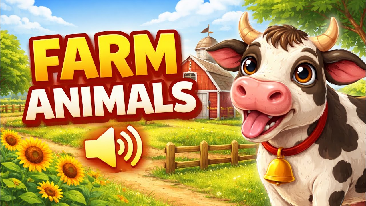 Farm Animals With Names And Sounds For Toddlers And Kids