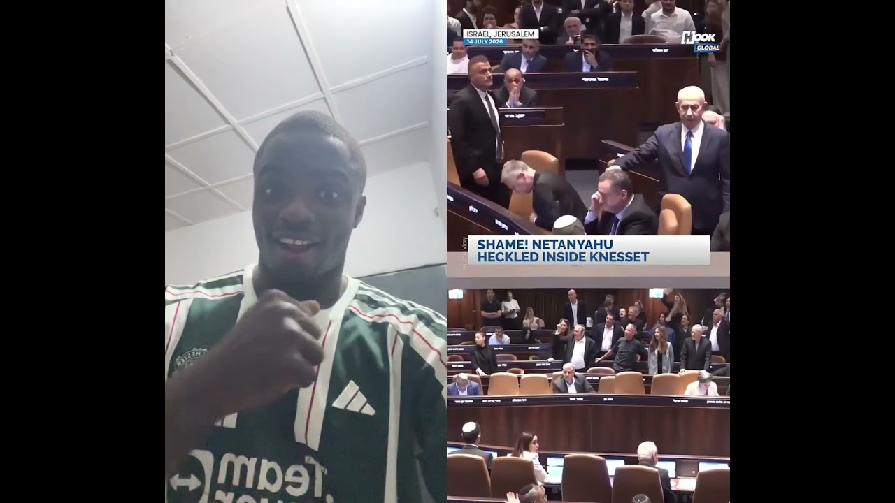 Israeli PM Benjamin Netanyahu heckled in Knesset Israeli parliament #fyp##