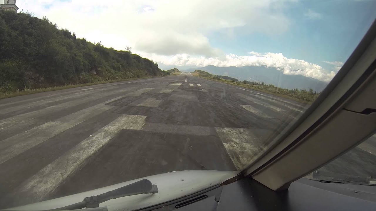 Yongphula, Bhutan, take off RWY 12, ATR 42-500 Royal Bhutan Airlines