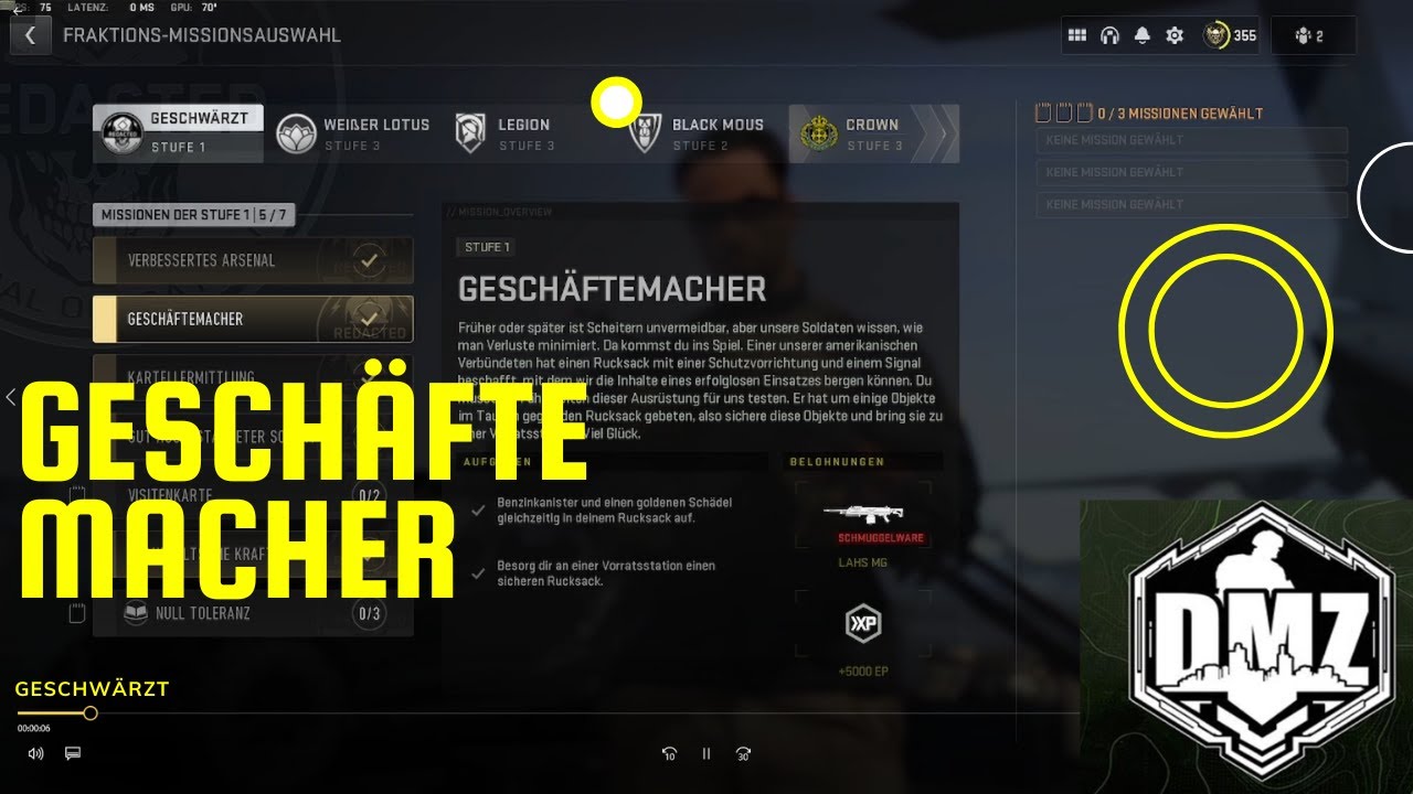 COD MW2 DMZ Geschw&auml;rzt Stufe 1 Mission Gesch&auml;ftemacher Season 3 CallofDuty Modernwarfare2