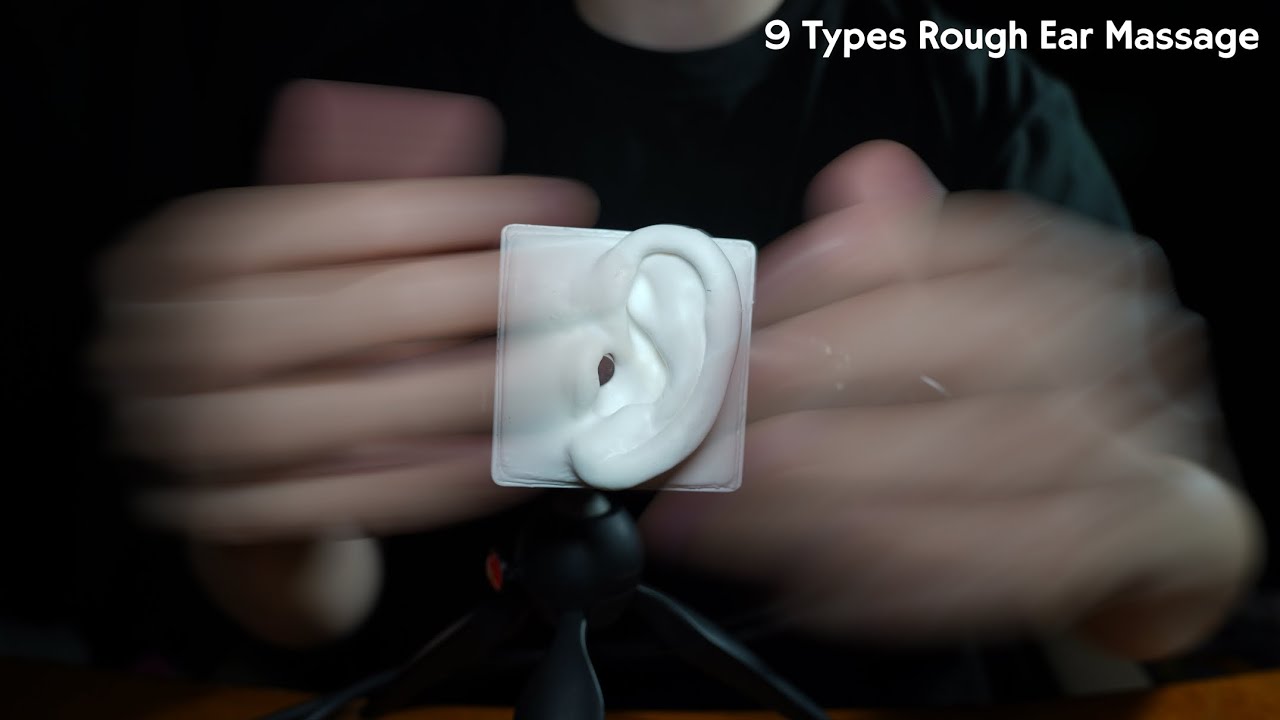 ASMR 9 Types Rough Ear Massage for Deep Sleep / SR3D (No Talking)
