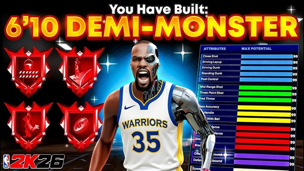 NEW *END GAME* BEST 6'10 DEMIGOD Build in NBA 2K26! BEST SMALL FORWARD BUILD 2K26!