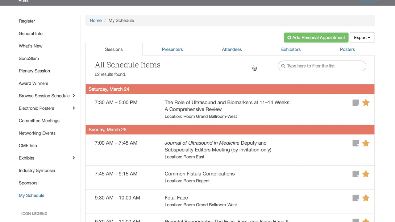 Create Your AIUM Convention Schedule