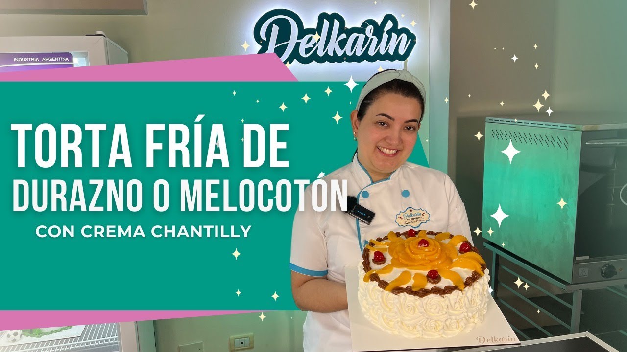 Torta Fría de DURAZNO O MELOCOTÓN. Receta rápida y fácil