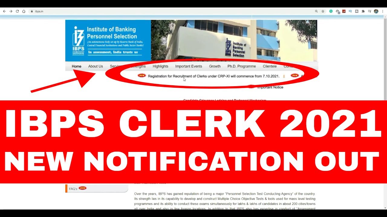 IBPS CLERK NEW NOTIFICATION 2021 OUT | IBPS CLERK NOTIFICATION 2021