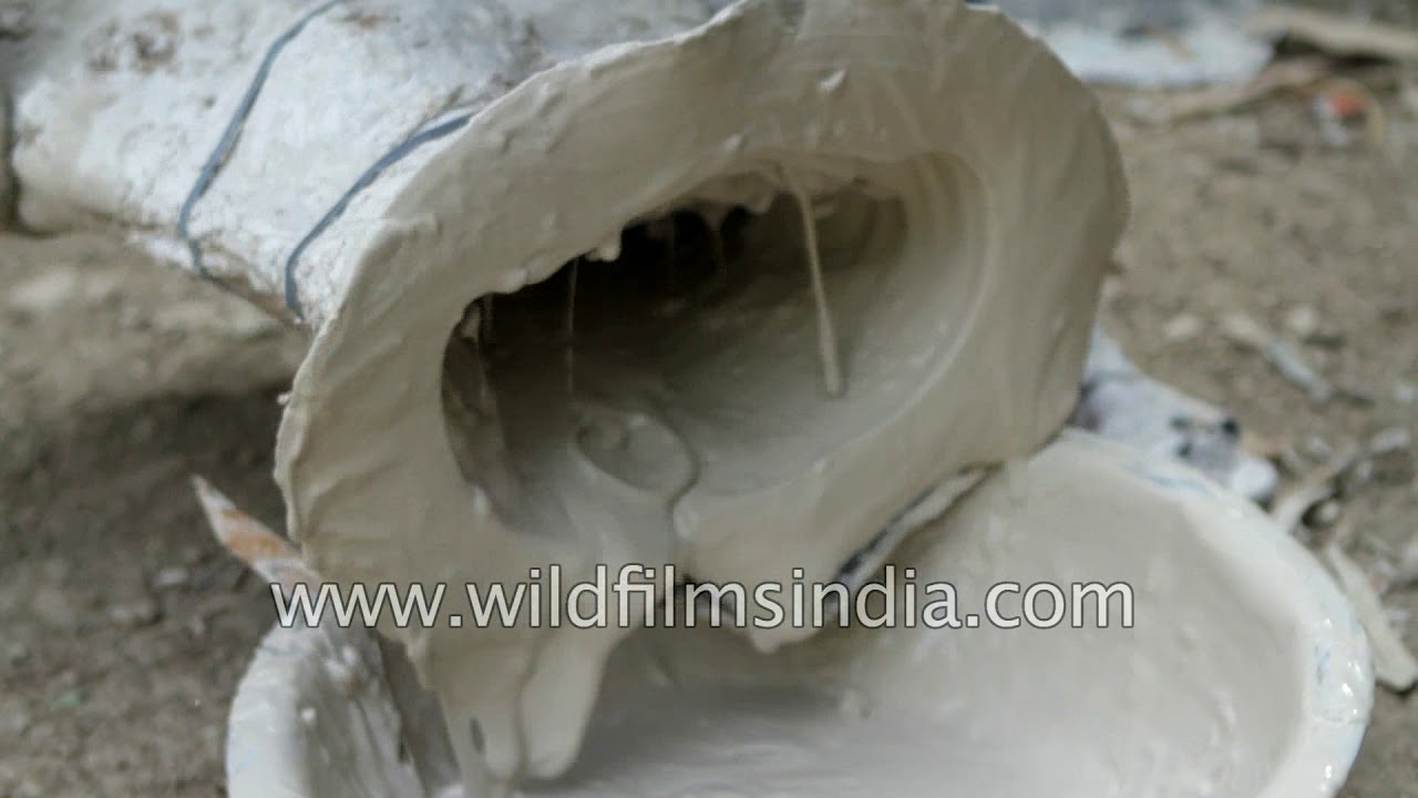 Artisan in Sonepur makes deity using a mould, Bihar