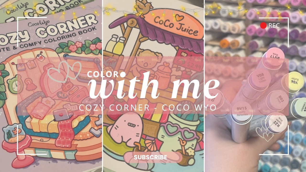 🖍️Color with me! (ASMR) *Cozy Corner* by Coco Wyo - Using Ohuhu Markers #asmr #adultcoloring