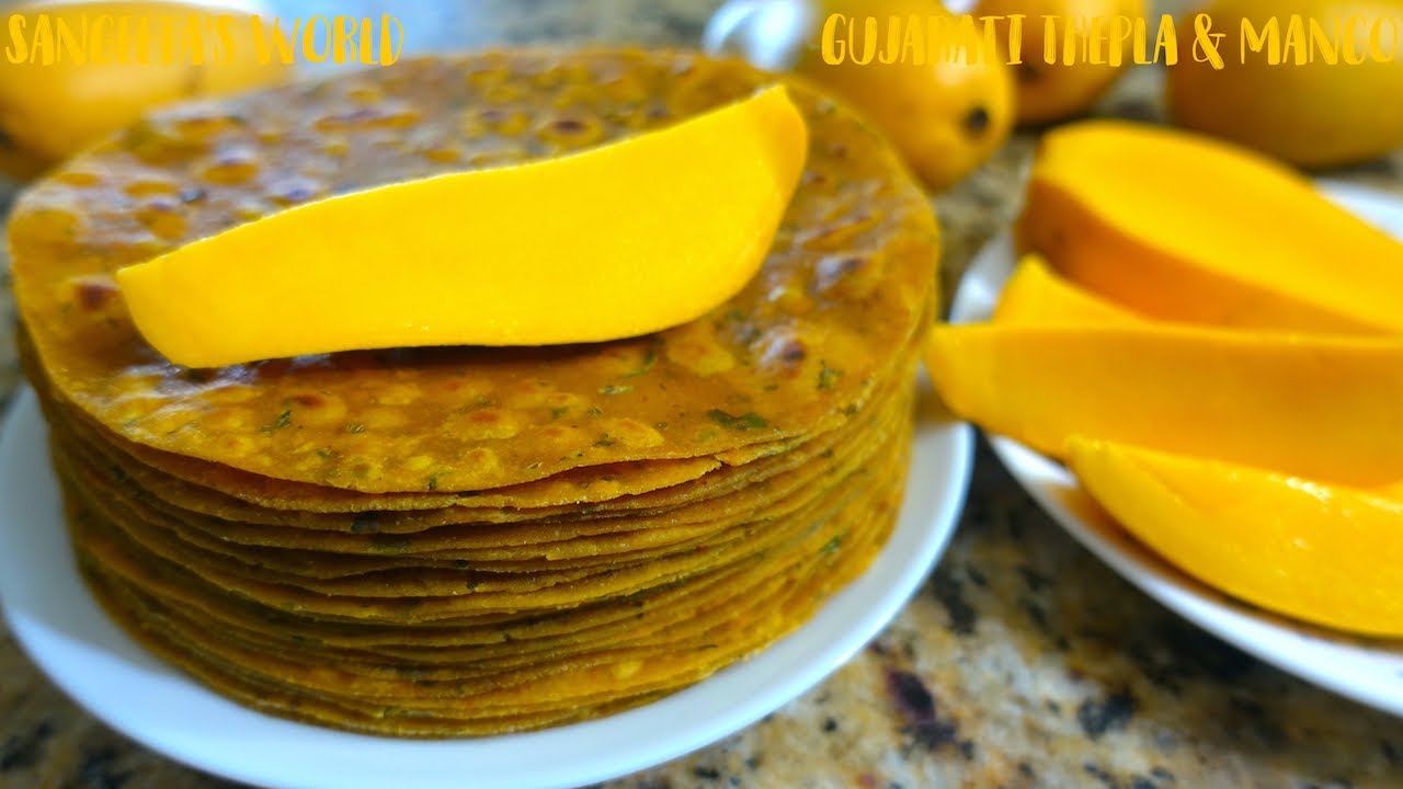 #SundaySpecial Morning Breakfast Best Combination Gujarati Thepla & Mango • Sangeeta's World