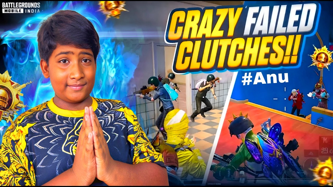 BGMI CRAZY FAILED CLUTCHES !! @ANU IS LIVE #bgmi #anuislive #pubgmobile #anu #indiankidgamer