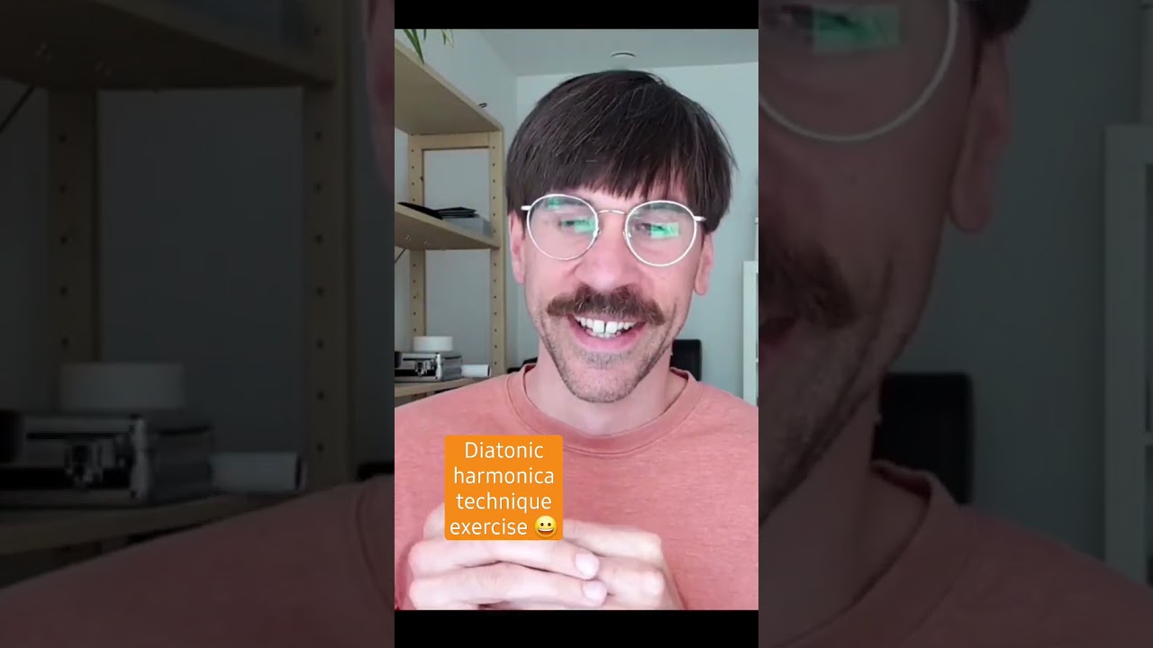 Fast overblow lick on diatonic harmonica 🎵😀🎵