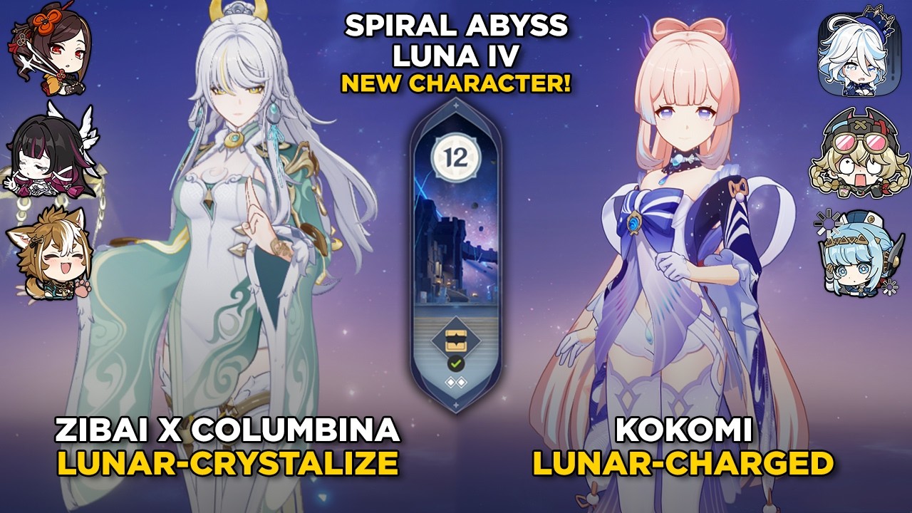 C0 Zibai + C0 Columbina & C0 Kokomi | Spiral Abyss 6.3 | Genshin Impact Luna IV