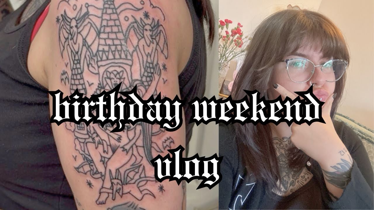 birthday weekend vlog ☆⋆｡𖦹°‧★ getting tattooed, eating food + prepping for my trip