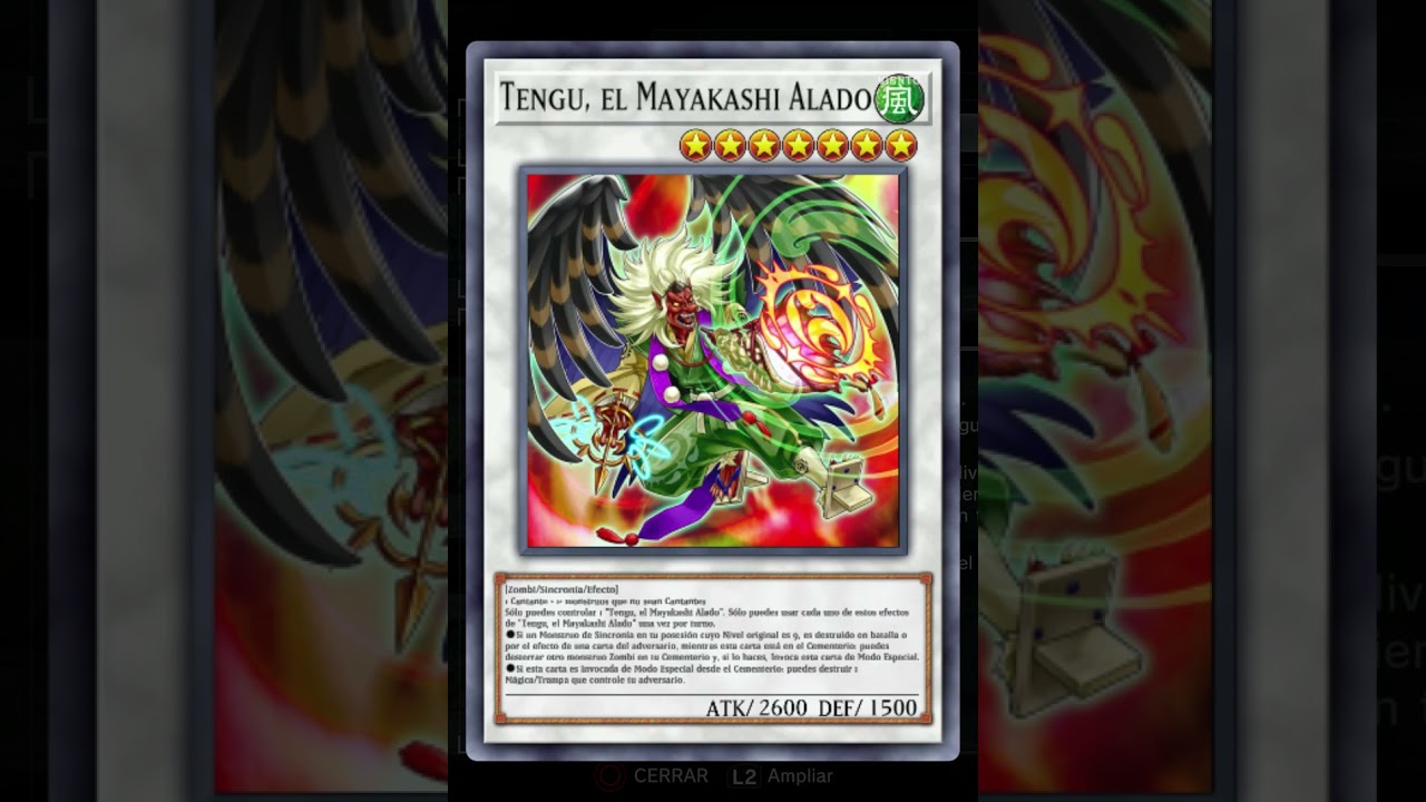 Yugioh Tengu, El Mayakashi Alado Carta Tipo Viento