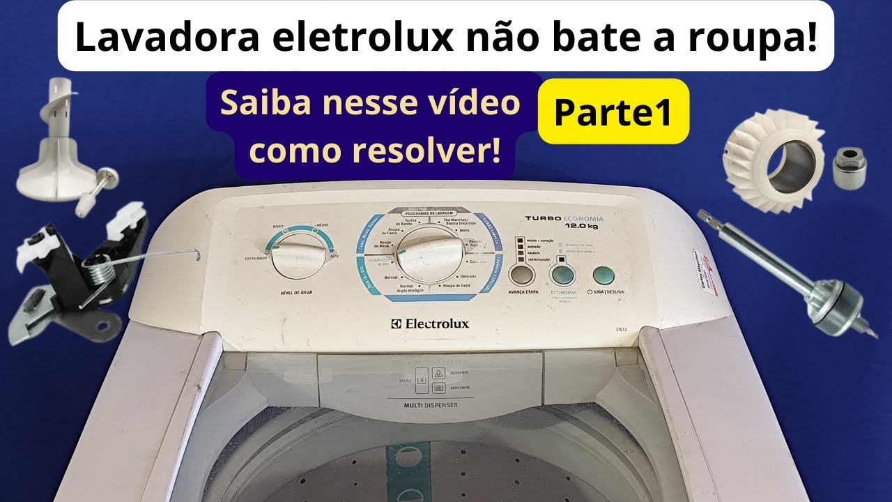 Lavadora eletrolux não agita...se aplica aos modelos: LTE12,LTE09,LM08, LF80 LT12, LF90,LF10, etc!