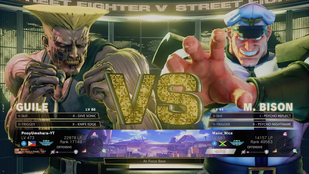 Guile VS M. Bison (Mane_Nice) | Street Fighter V: Champion Edition