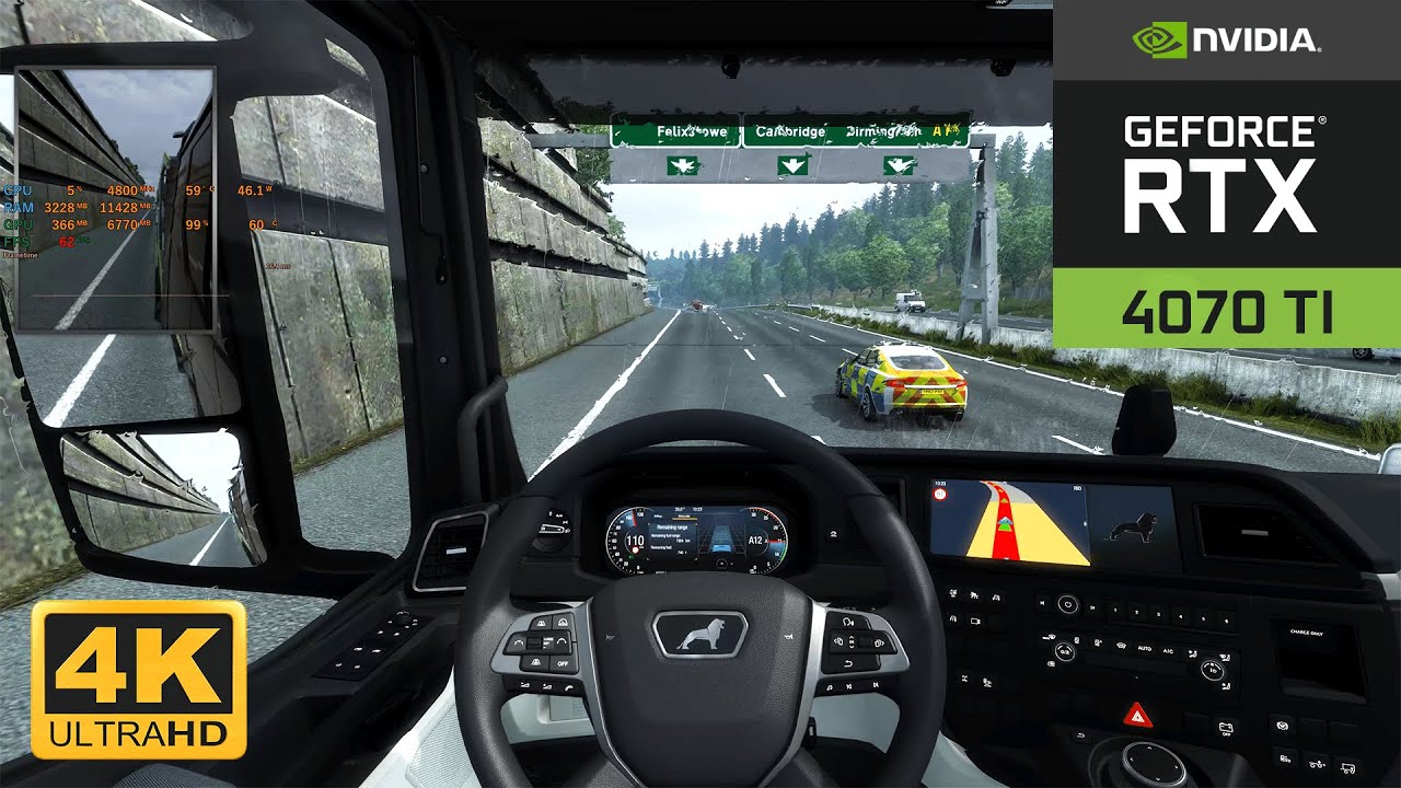 Euro Truck Simulator 2 : RTX 4070 Ti Ultra Graphics 4K