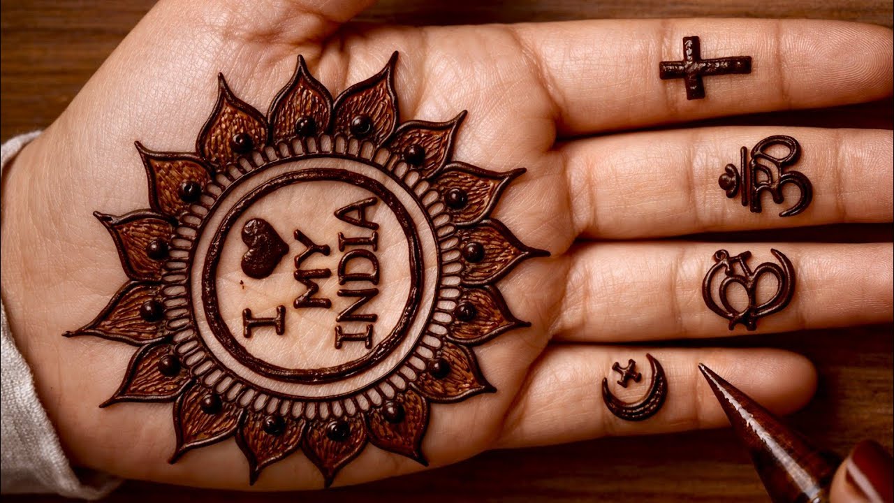 Republic Day Special Mehndi Design||Gol Tikki Mehndi Design Simple||Mehndi Ke Design 