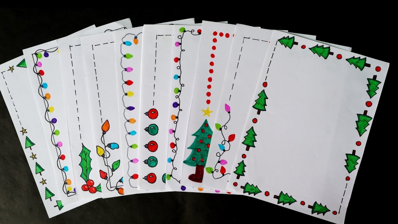 10 Christmas Border Designs/Border Design for Christmas/Christmas Ornaments Border Designs