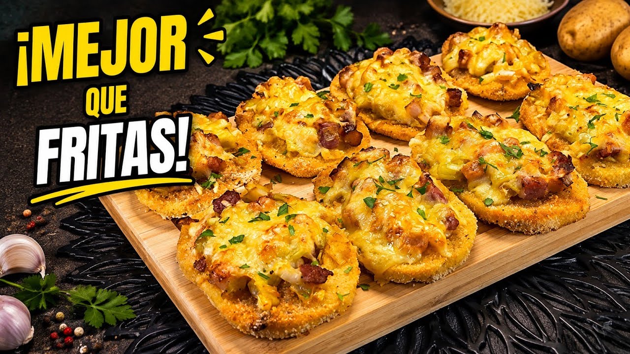 Patatas al Horno con Bacon y Queso - Fáciles, Crujientes y Sin Freír