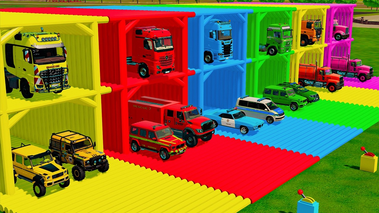 TRANSPORTING POLICE CARS, FIRE TRUCKS and AMBULANCE with MAN TRANSPORTERS! Farming Simulator 22