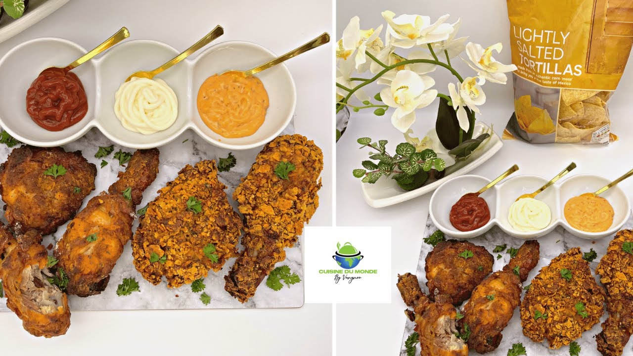 Fried Chicken(Oven baked) Recette de poulet pané 🍗.Try this at home; less fat (detailed and easy)