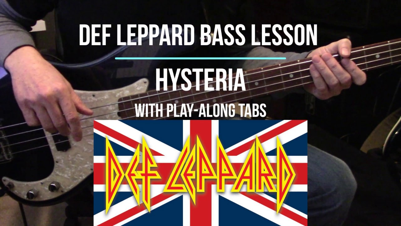 Def Leppard Bass Lesson Hysteria With Scrolling Play Along TABS