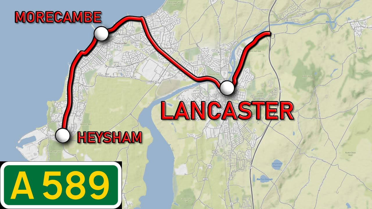 England Road Tours - A589 through Lancaster and Morecambe