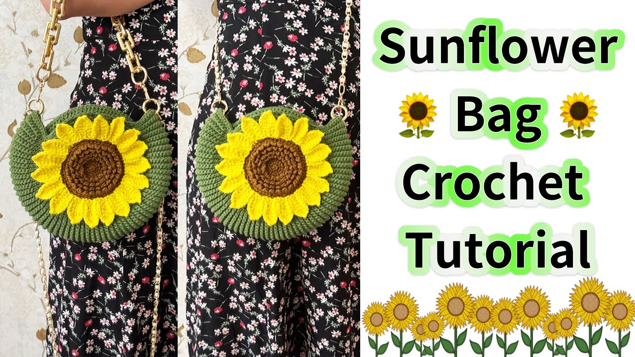 How to Crochet a Sunflower Bag – Full Tutorial with Petals, Seeds | Beginner Friendly | Sunflower☀️🌻