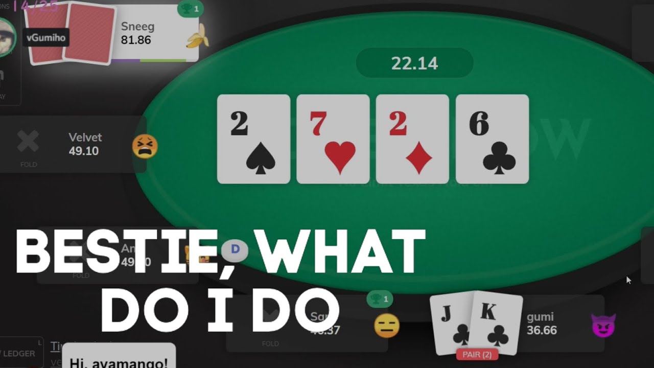 gumi calls 5up for poker advice while playing poker against him