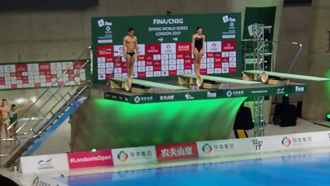GOLD! Tom Daley & Grace Reid 3m Mixed Synchro Final - FINA/CNSG Diving World Series 2019 London