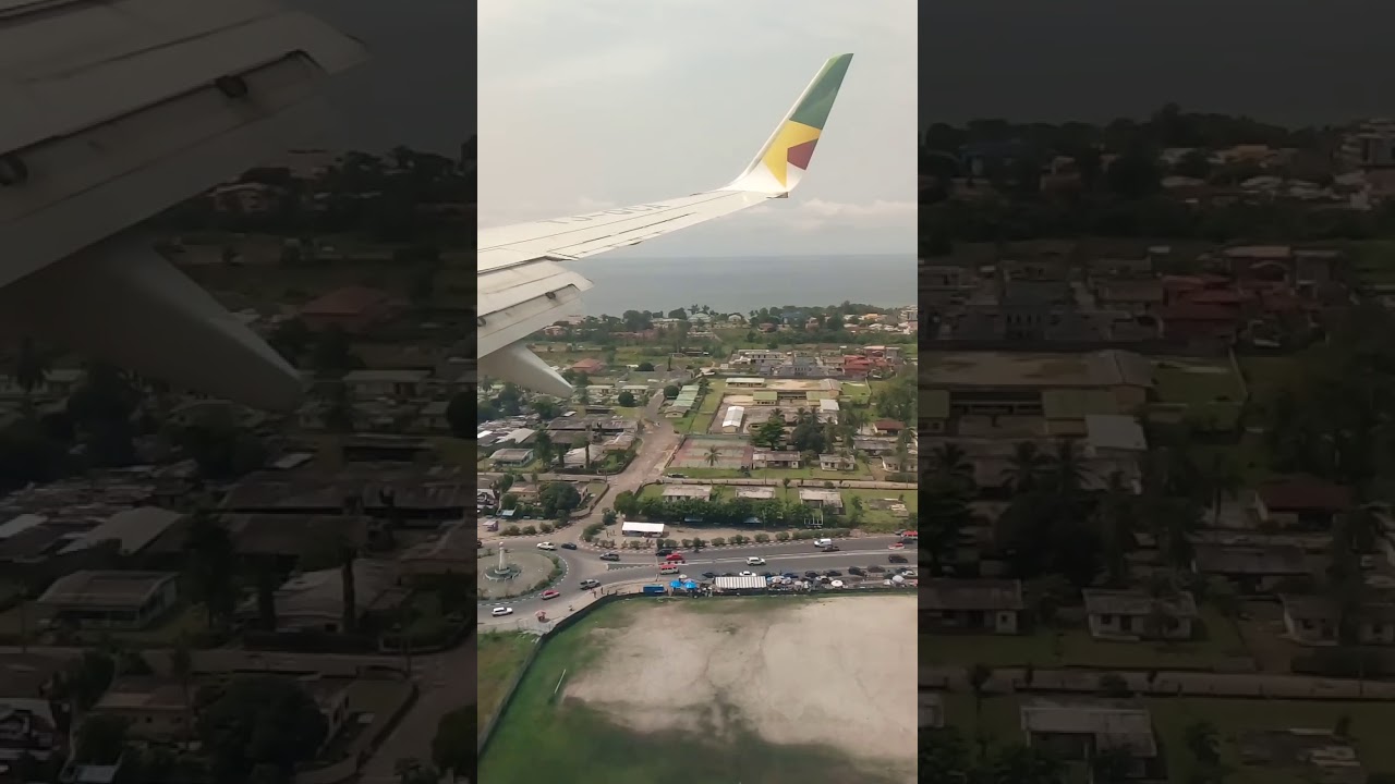 Atterrissage  à  Libreville  à  bord  de Camair co avec  Canisius