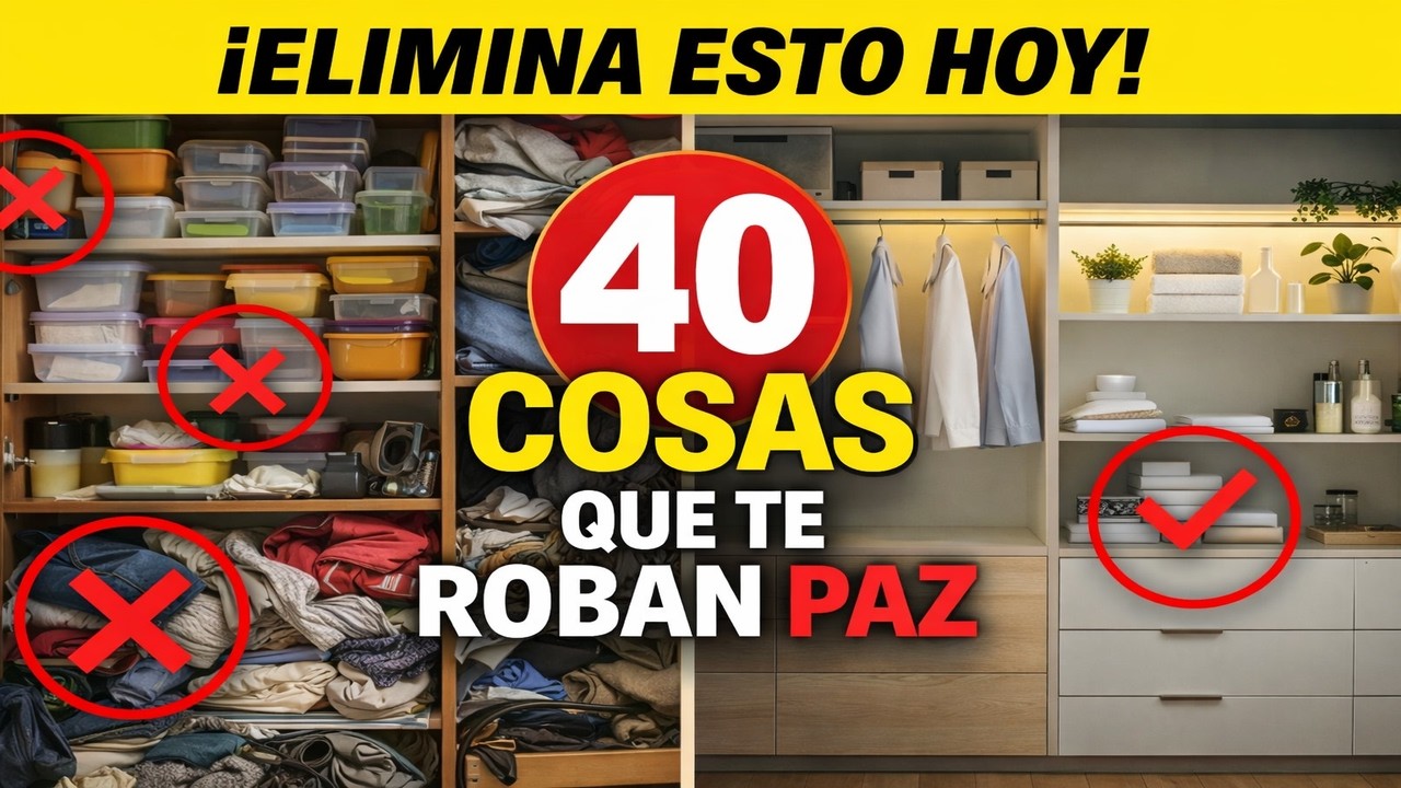 40 COSAS que DEBES ELIMINAR de tu CASA HOY 🏠 Libera ESPACIO, Reduce el DESORDEN y Recupera tu PAZ