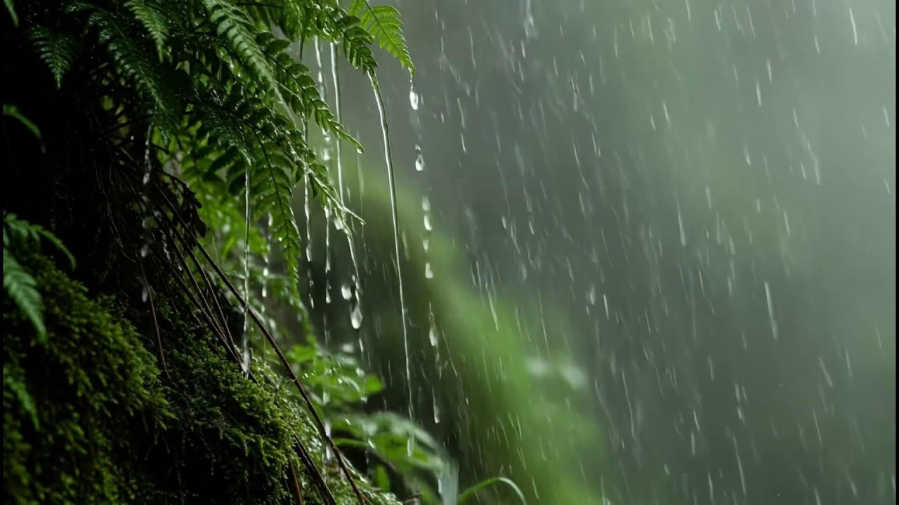 Quiet Forest Rainfall Ambience With Warm Piano Music For Stress Relief And Night Calm Time