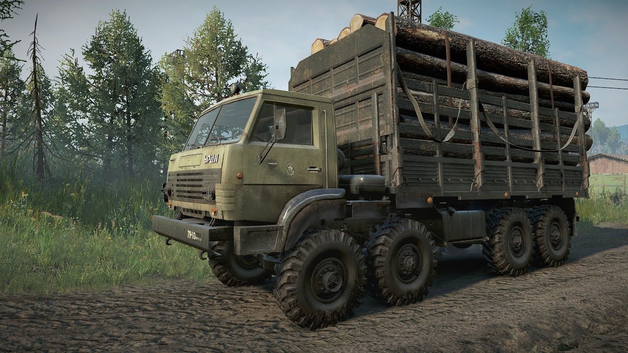 URAL-5323-20 - Logging in Taymyr - SnowRunner Steering Wheel Gameplay