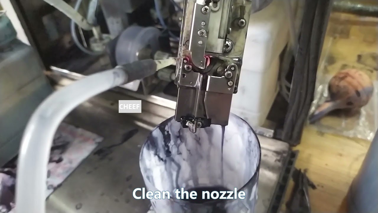 Ink discharge, cleaning and packaging of Hitachi PB-C inkjet printer!
