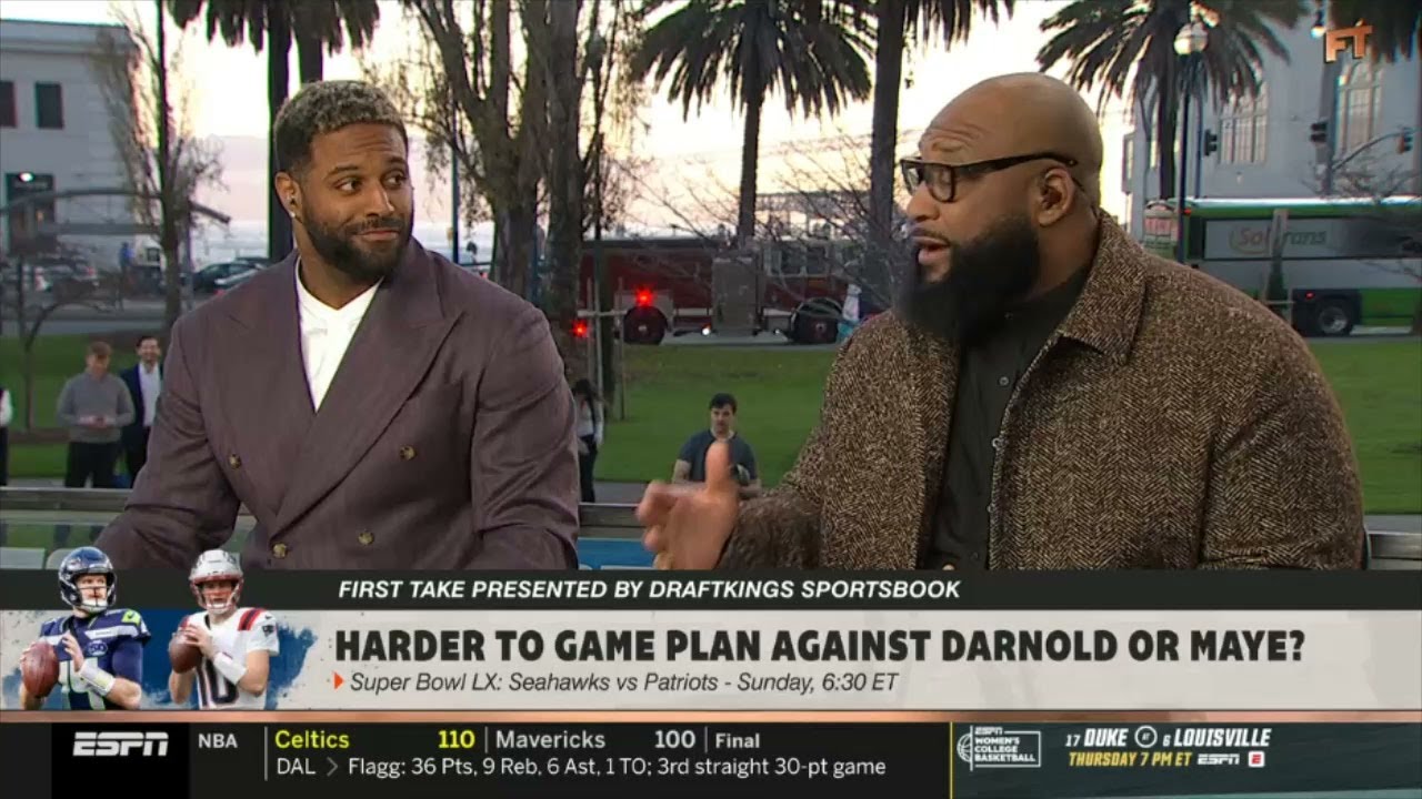 Cameron Jordan on Pats-Seahawks: Harder to game plan against Sam Darnold or Drake Maye? | FIRST TAKE
