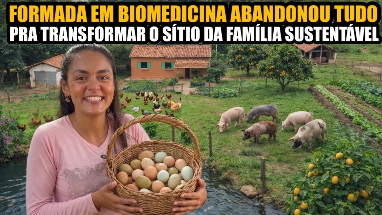 ELA PLANTOU LAVOURA DE MANDIOCA, CRIA PORCOS, POEDEIRAS E PEIXES @sitiopoeiradaestrada 